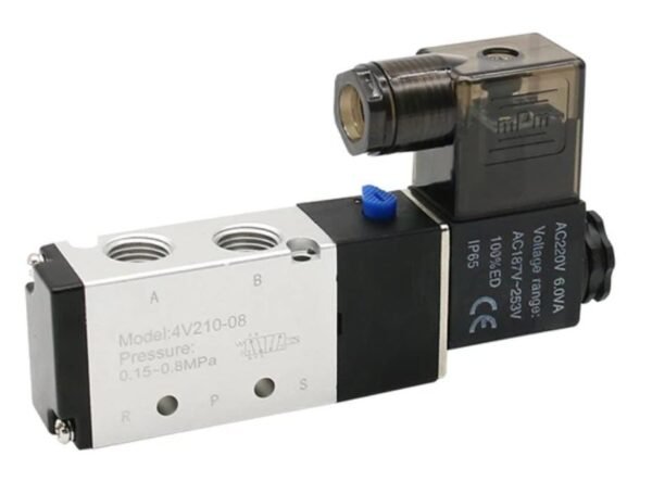 Válvula pneumática direcional solenoide mola 1/4 5/2 vias primeira linha